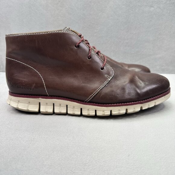 Cole Haan ZeroGrand Mens Size 10 (M) Chukka Boots Brown Leather Lace-Up Ankle - Picture 1 of 8